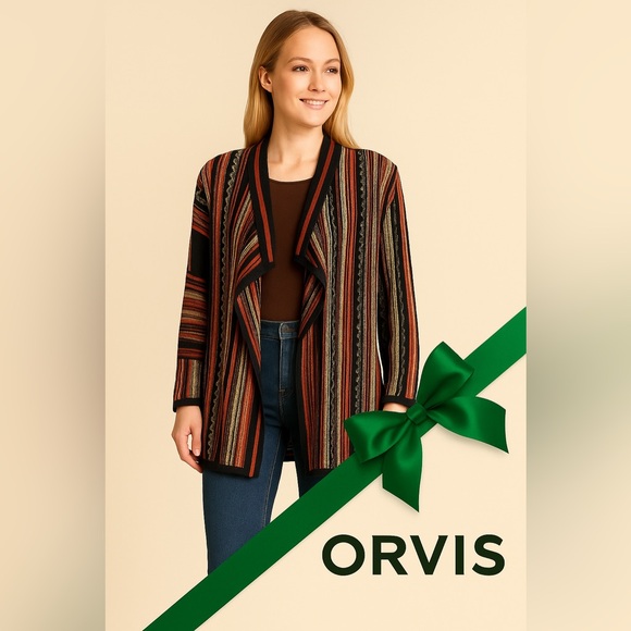 Orvis Sweaters - Orvis Wool Blend Southwestern Aztec Cardigan Sweater Multicolor M